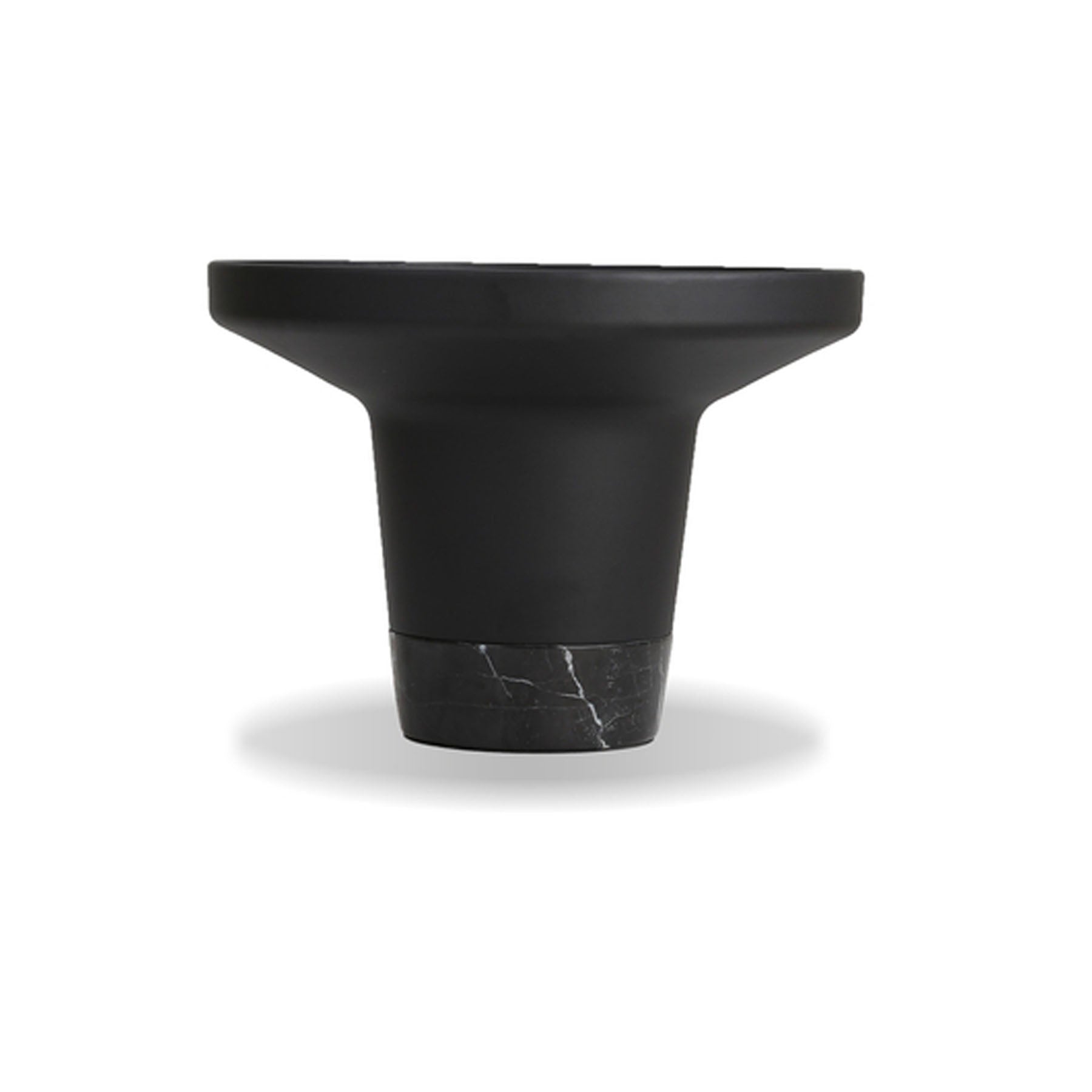 End Table-Matte Black PC Aluminum Top/Black Marble Base