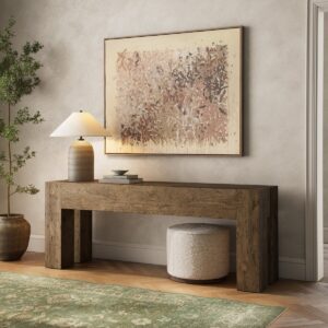 Abaso Console Table  – Rustic Wormwood Oak