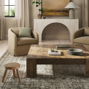 Abaso Coffee Table 55″ (Rustic Wormwood Oak)