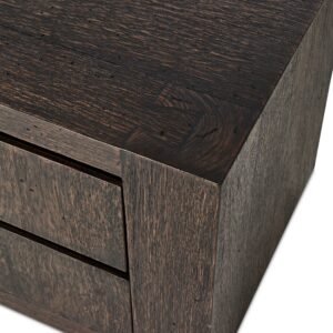 Abaso Nightstand – Ebony Rustic Wormwood Oak