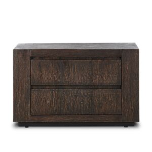Abaso Nightstand – Ebony Rustic Wormwood Oak