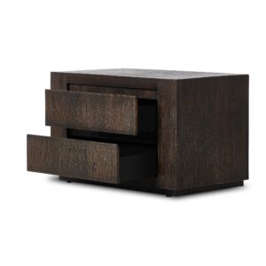 Abaso Nightstand – Ebony Rustic Wormwood Oak
