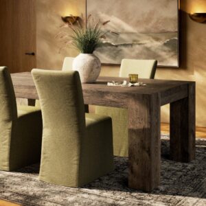Abaso Dining Table – Ebony Rustic Wormwood Oak