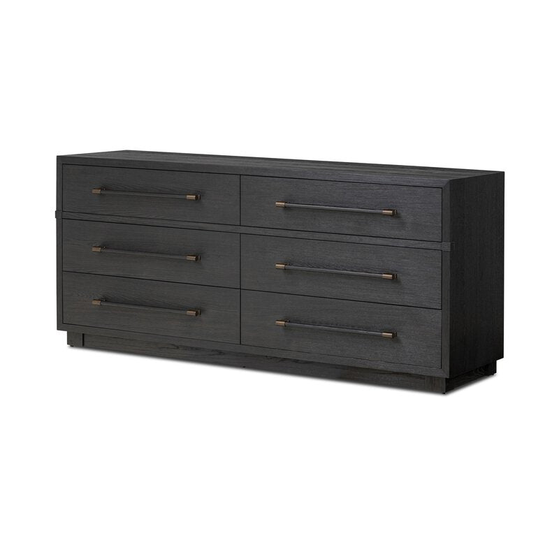 six-drawer-dresser-minimalist-black-finished-ash-features-long-linear-bronzed-hardware-smooth-clean-look