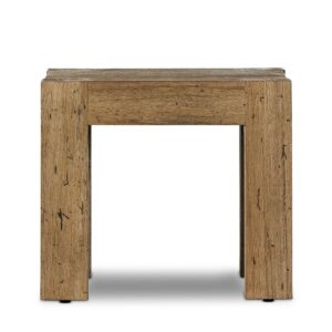 Abaso End Table – Rustic Wormwood Oak