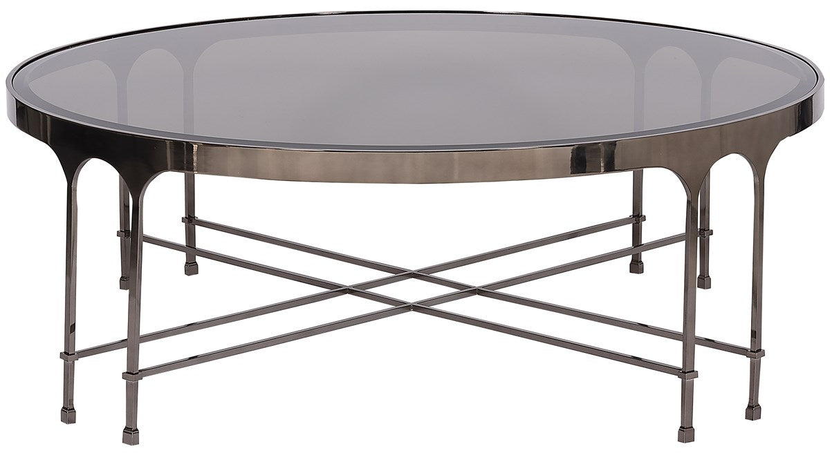 7007C
Calliope Cocktail Table
Polished Cocoa Metal / Bronze Glass (Stocked)