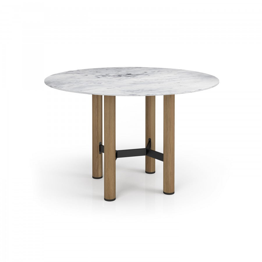  48'' Dining Table - Wood & Natural Stone