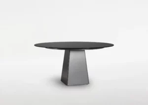 Sculpture Table – 36″  (Base & White Starphire glass top)